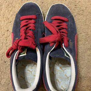 Puma Suede Sneakers with Red Laces
